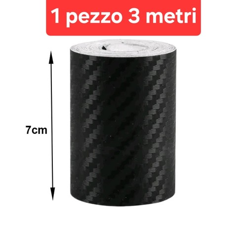 Nastro 7cmx3m fibra carbonio - fibra,